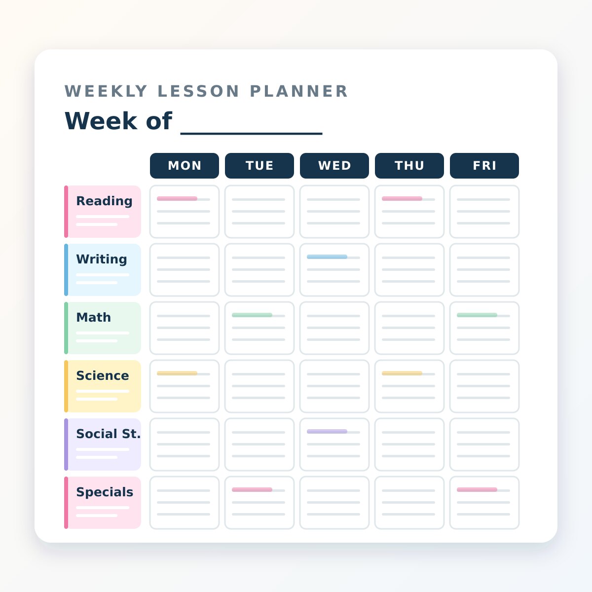 Teacher lesson planner preview